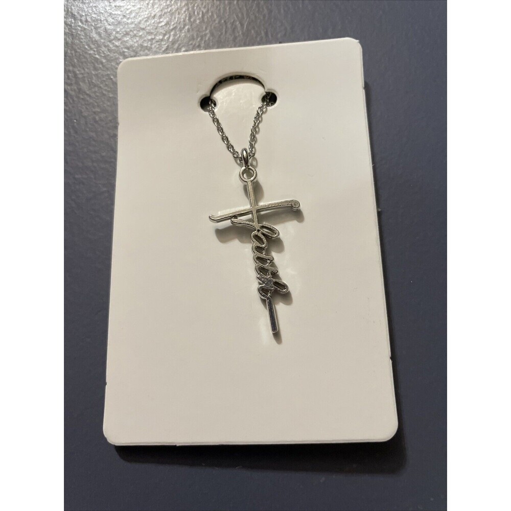 Faith Letter Pendant Necklace Cross Necklace